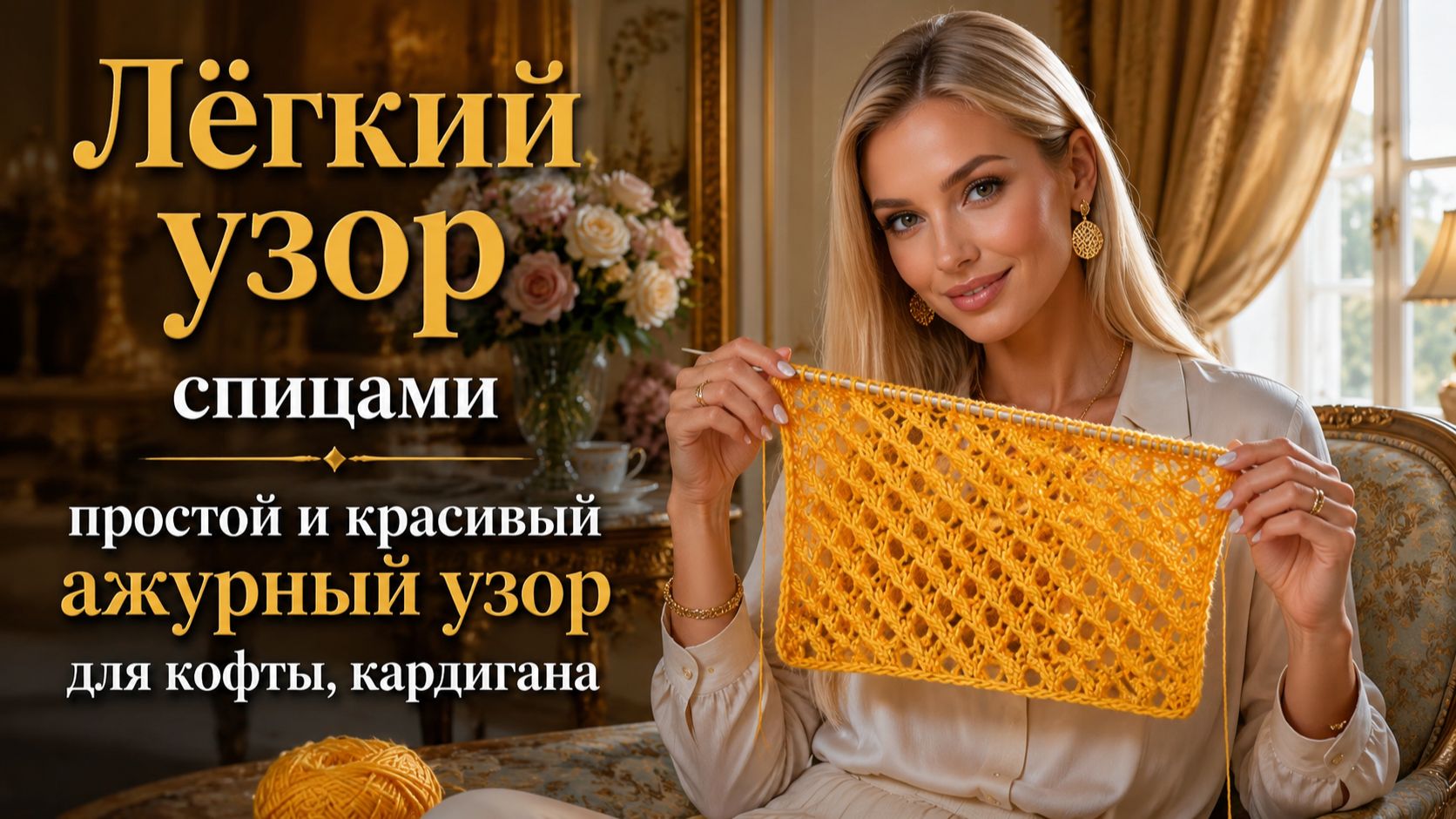 Простой и красивый ажурный узор спицами для кофты и кардигана: схема для начинающих смотреть онлайн