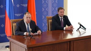 Министр С.В.Лавров на пресс-конференции с Министром иностранных дел Белоруссии, Минск, 15 июня 2026