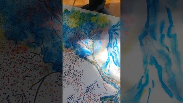 РИСУЮ ПЕЙЗАЖ ВОДОЙ💥💞💋