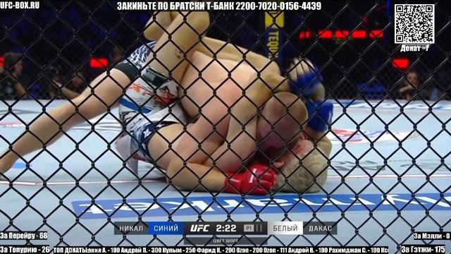Бо Никал vs Кайл Докас полное видео боя 15 июня 2026 ЮФС Белый Дом смотреть онлайн