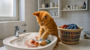 Мама-кошка делает сыр из коровьего молока и делится им с другими животными на рынке 🧀🥛