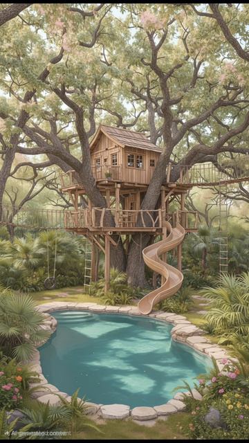 treehouse with water slide ✨️🌿 смотреть онлайн