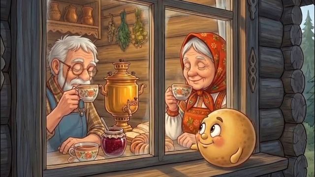 Колобок, мультфильм про колобка, русская сказка колобок, колобок и его приключения