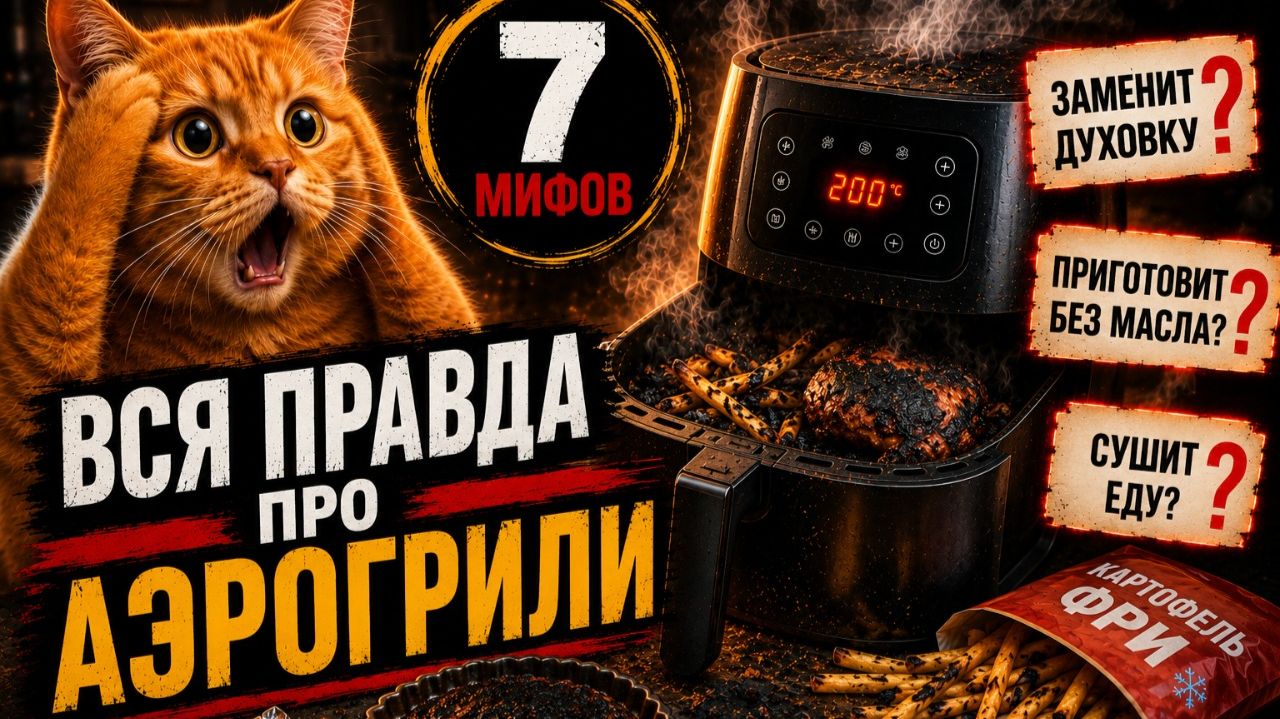7 МИФОВ ПРО АЭРОГРИЛИ в которые верят почти все! смотреть онлайн