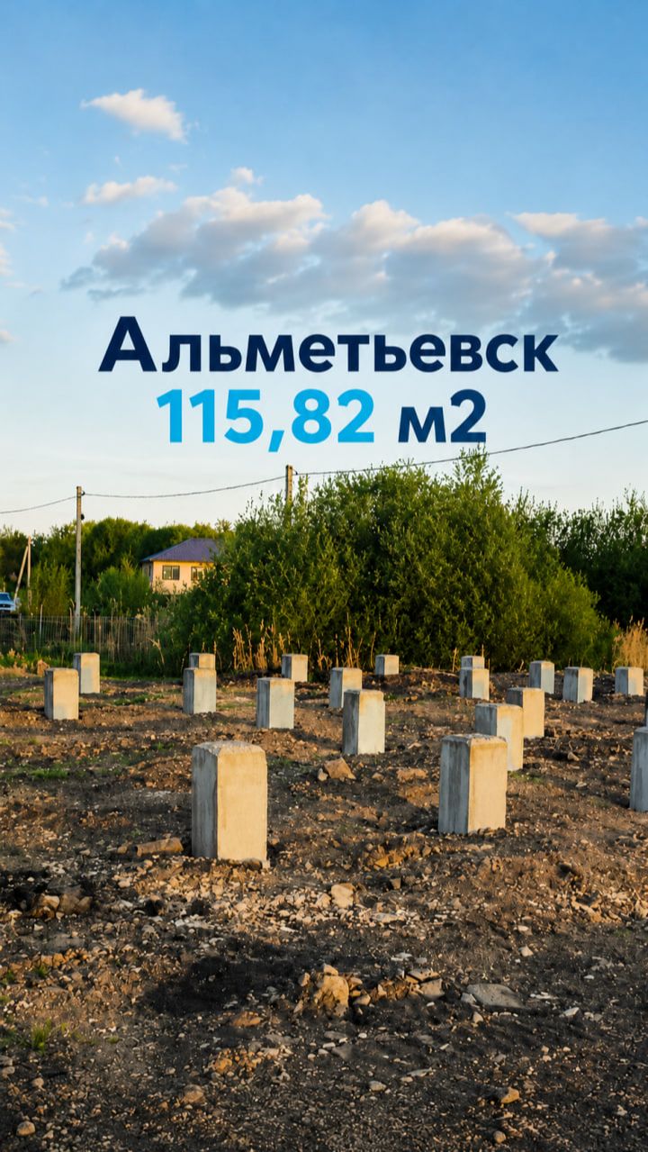 Процесс строительства дома. Республика Татарстан, г. Альметьевск - 115,82 м²