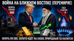 ВОЙНА НА БЛИЖНЕМ ВОСТОКЕ (ПЕРЕМИРИЕ) / НЕФТЬ ПО $80, ЗОЛОТО ИДЁТ НА $4500, ПРИРОДНЫЙ ГАЗ ВАЛИТСЯ!
