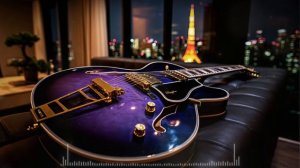 Tokyo Night Jazz Guitar – Warm Hollow Tone for a Smooth Downshift (2 Hours)