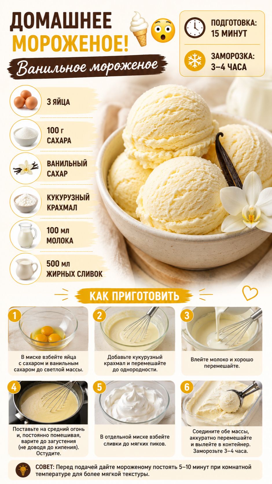 После этого рецепта вы забудете про покупное мороженое!
