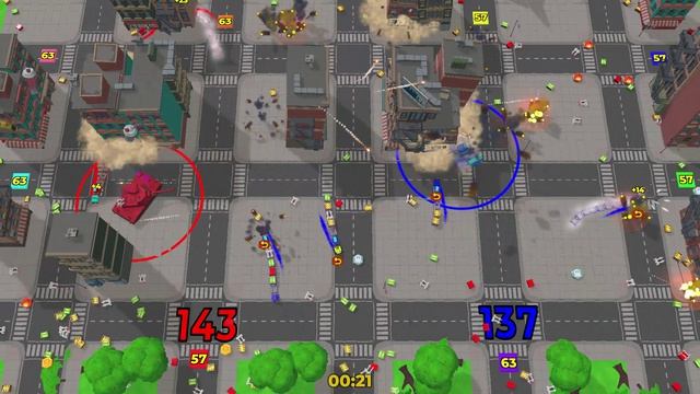SharedScreen Wagons 2 GamePlay Tank 4vs4 City AirStrike