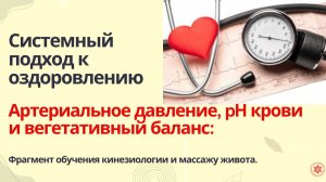Артериальное давление, pH крови и вегетативный баланс: системный подход  к оздоровлению.