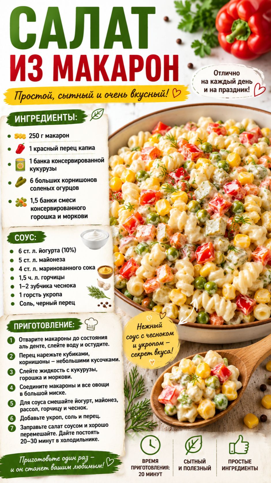 Самый вкусный салат с макаронами) смотреть онлайн