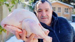 Индейка с овощами приготовленная в казане на костре