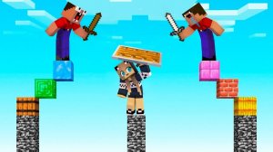НУБИК ПЭНН И ЛАРА МАЙНКРАФТ СРАЗИЛИСЬ НА ОДНОМ ВЫСОКОМ БЛОКЕ В MINECRAFT! НУБ И ДЕВУШКА ПРО