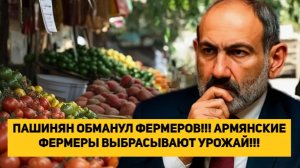 ПАШИНЯН ОБМАНУЛ ФЕРМЕРОВ!!! АРМЯНСКИЕ ФЕРМЕРЫ ВЫБРАСЫВАЮТ УРОЖАЙ!!! КРИЗИС!!!