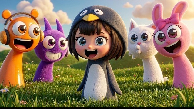 Анимационная раскраска Incredibox Sprunki - Пингвин Гогогага превращается в Спрунки!