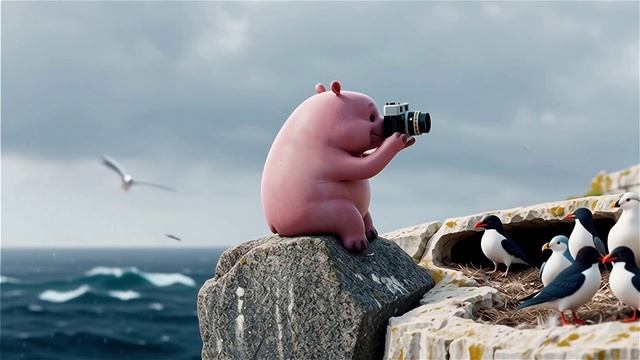 🦛📷 ФОТО-ОХОТА: Розовый бегемотик примеряет роль папарацци!