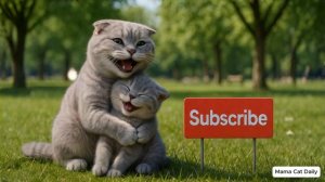 Рыжий котёнок заболел из-за того, что съел слишком много стружённого льда, мама-кошка лечится с пом