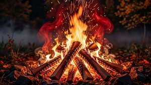 Шум костра и пение птиц для сна и отдыха