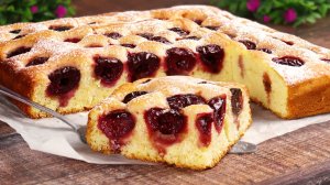 Вишневый пирог, который тает во рту! Просто и очень вкусно!