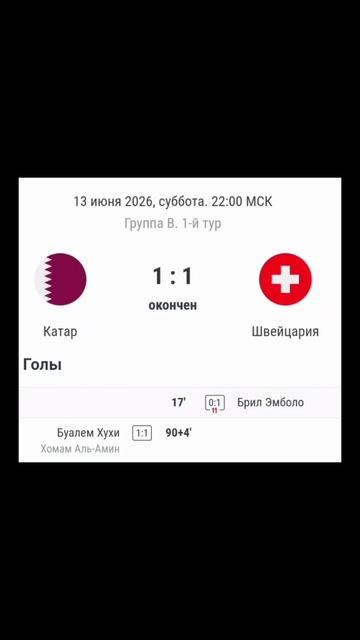 Чемпионат Мира 2026 1й-Тур 

#football #ЧМ2026