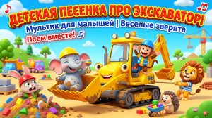 Детская песенка про Экскаватор| Детские песенки | Мультик про экскаватор |Песенки для малышей