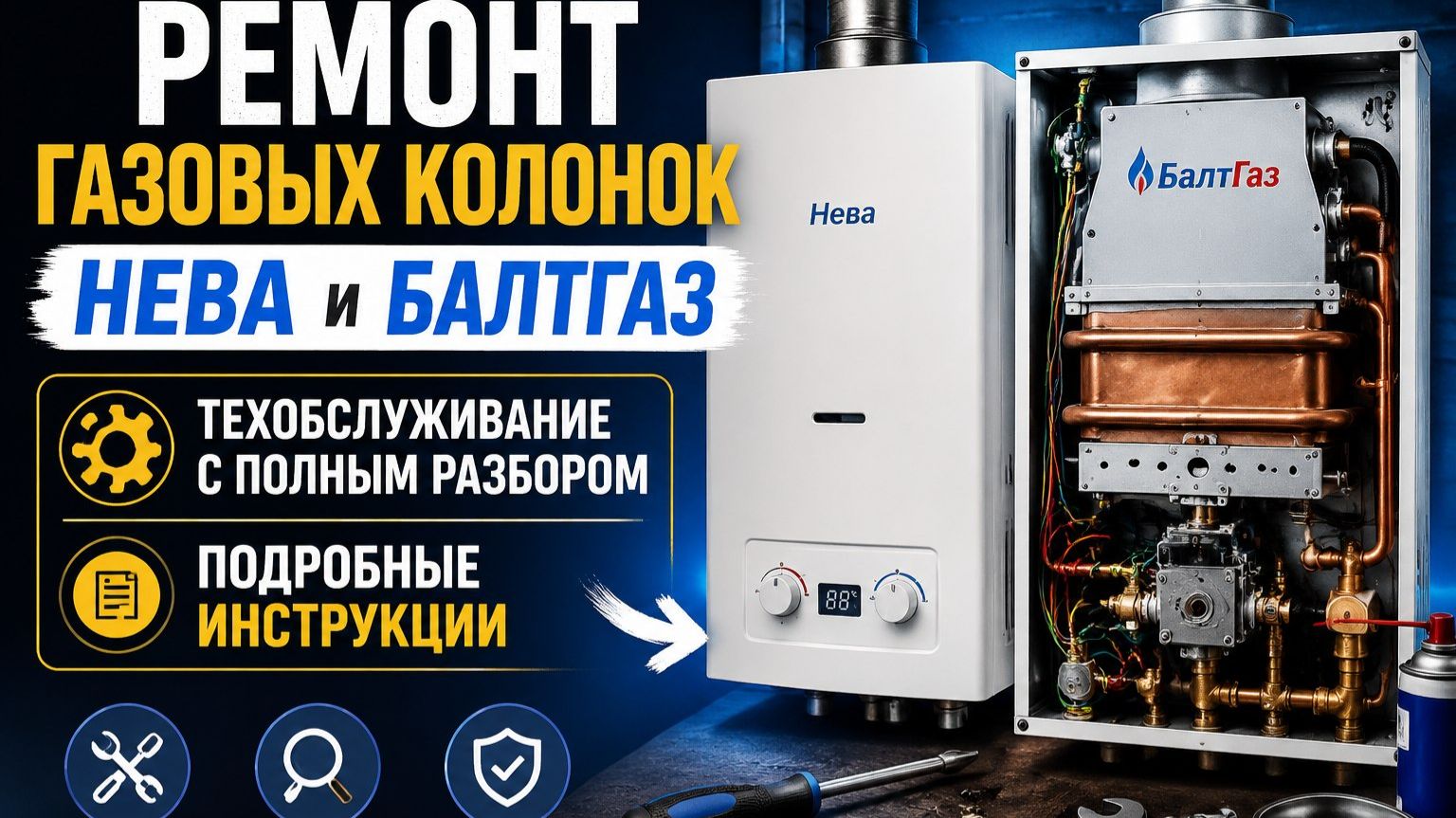 Ремонт газовых колонок Нева и БалтГаз - Техобслуживание с полным разбором и подробными инструкциями.