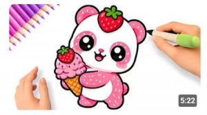 КАК ПРОСТО НАРИСОВАТЬ МИЛУЮ КЛУБНИЧНУЮ ПАНДУ 🐼🍓