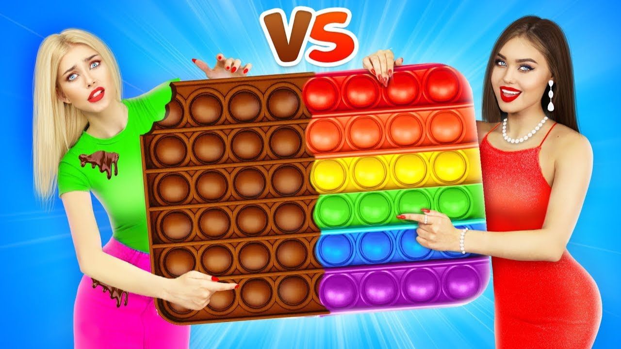 ШОКОЛАДНАЯ vs НАСТОЯЩАЯ ЕДА ЧЕЛЛЕНДЖ # Едим Только Шоколадные vs Фейковые Сладости 24 часа от RATAT смотреть онлайн