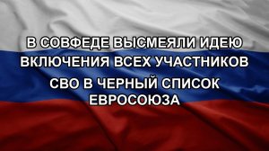 В Совфеде высмеяли идею включения всех участников СВО в черный список Евросоюза