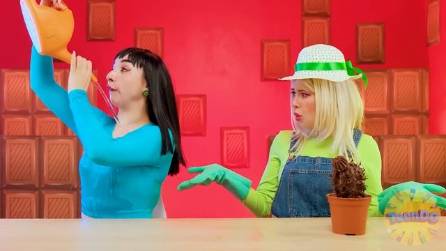 Челлендж. Шоколадная еда Vs. Настоящая еда # Едим только сладости 24 часа