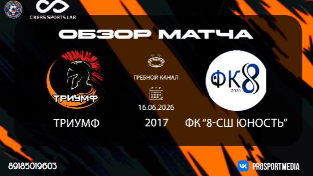 14.06. Летнее первенство Триумф - ФК "СШ-8 Юность" (2:4) 2017 г.р. Гребной канал смотреть онлайн