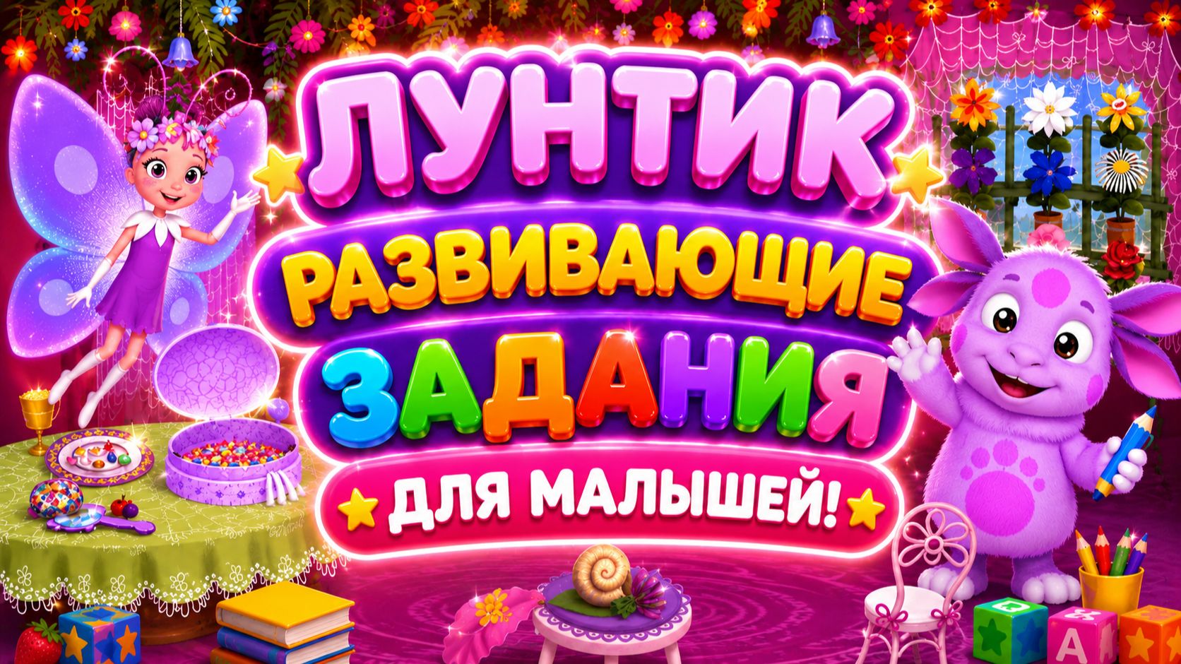 Лунтик Развивающие задания для малышей!  Учимся с Лунтиком и его друзьями Развивающий мультфильм