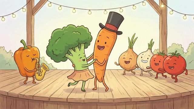 Детская песенка мультик . Весёлые овощи , обучающие песни