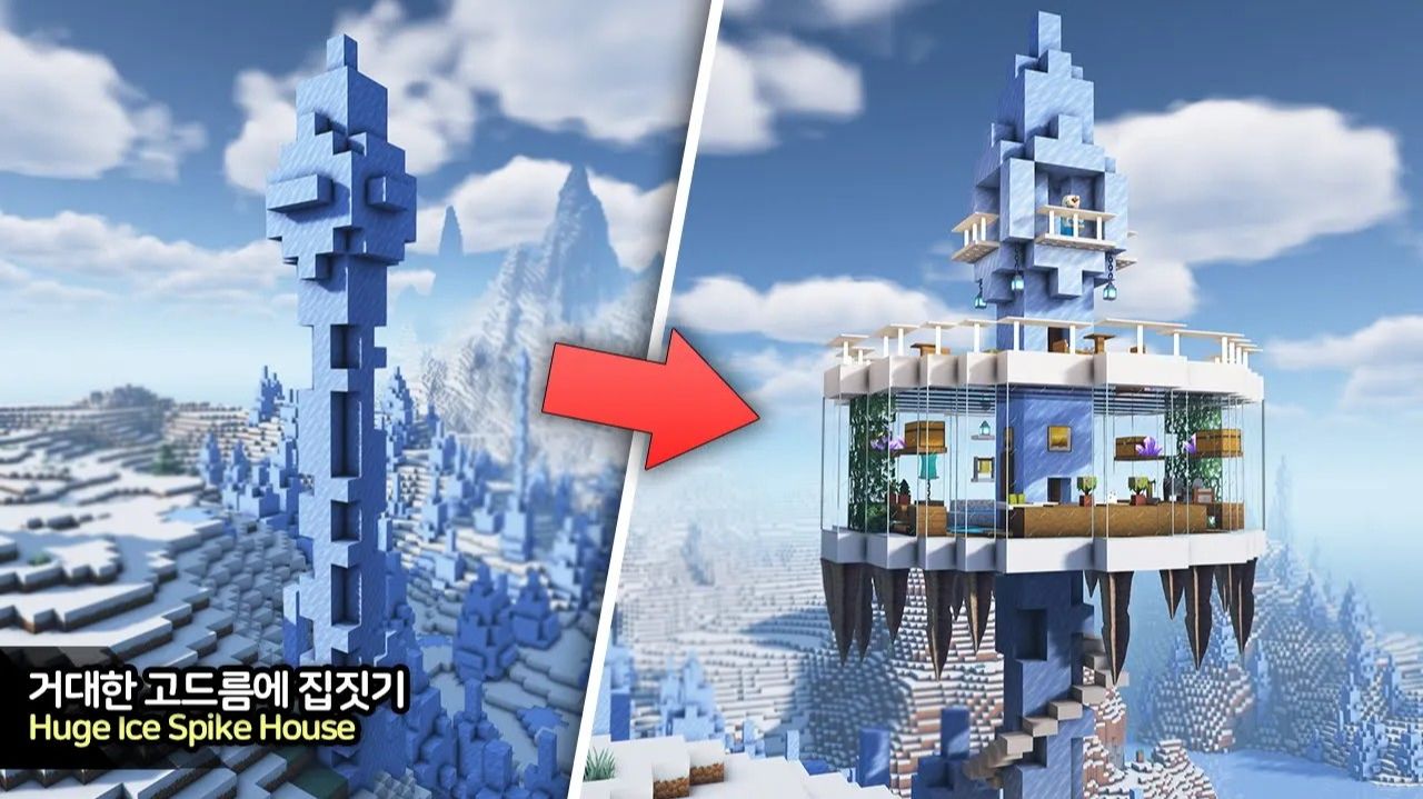 ❄️ Постройте огромную базу для выживания на ледяных шипах 🧊. ⛏️Инструкция Майнкрафт для Новичков