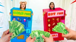Настя и Ева детский челлендж холодное против горячего