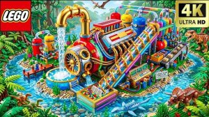 МЕГА водяной насос LEGO питает Парк Юрского периода! | Забавный эксперимент Lego