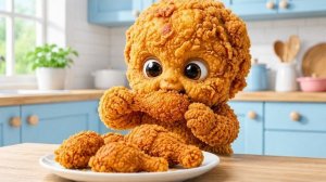 Этот малыш приготовил курицу по-зингерски в стиле KFC