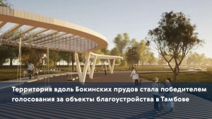 Территория вдоль Бокинских прудов стала победителем голосования за объекты благоустройства в Тамбове