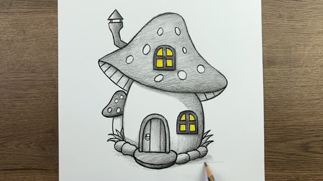 Как нарисовать простой сказочный домик — инструкция по рисованию простого домика карандашом смотреть онлайн