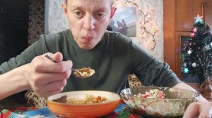 Мукбанг// Макароны Со Свиной Печенью И Салат