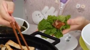 Мукбанг барбекю самгепсаль Еда на камеру