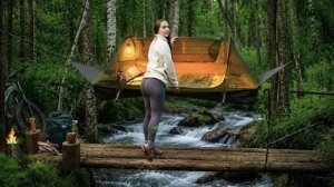30 Часов одиночного кемпинга на дикой реке. Рыбалка и костер с моей собакой. ASMR.