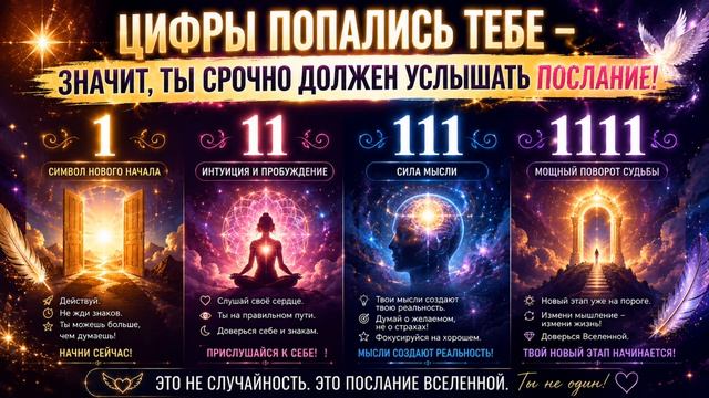 1, 11, 111, 11:11 Цифры попались тебе? Ты срочно должен это услышать. Ангельская нумерология.