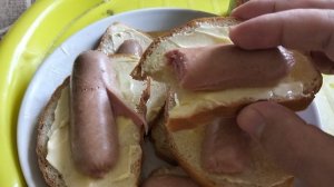 Мукбанг отварные сосиски детские, вкусно и полезно