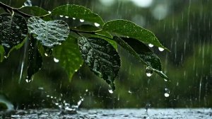 Лучшие звуки дождя для сна. Спокойный дождь по зелёным листьям
