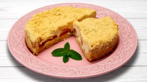 Королевская ватрушка с абрикосами - пирог с творогом без замеса теста