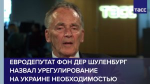 Евродепутат фон дер Шуленбург назвал урегулирование на Украине необходимостью