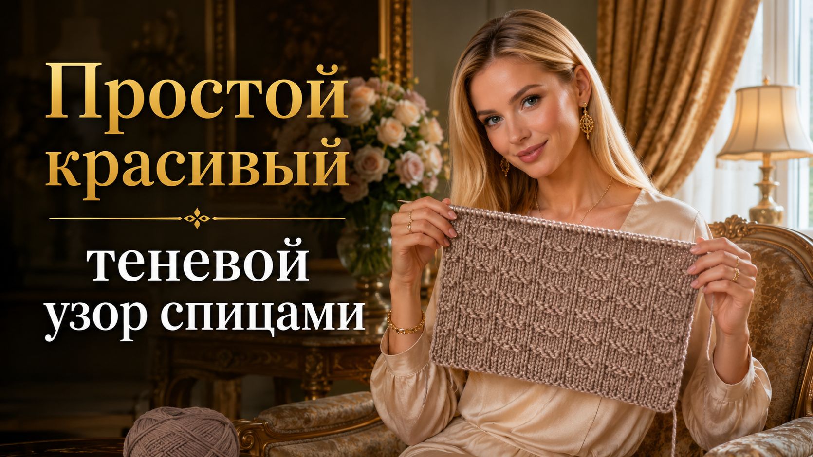 Простой и красивый теневой узор спицами смотреть онлайн
