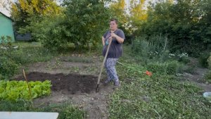 Деревенские будни/шарлотка сгорела/скопала грядку/посадила редиску