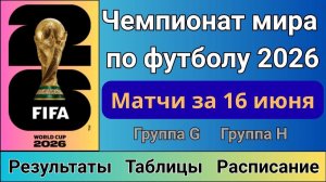 Чемпионат мира по футболу 2026. Результаты матчей за 16 июня. Таблицы. Расписание.